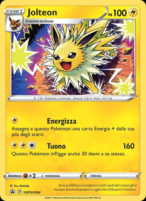 Jolteon card in Italian