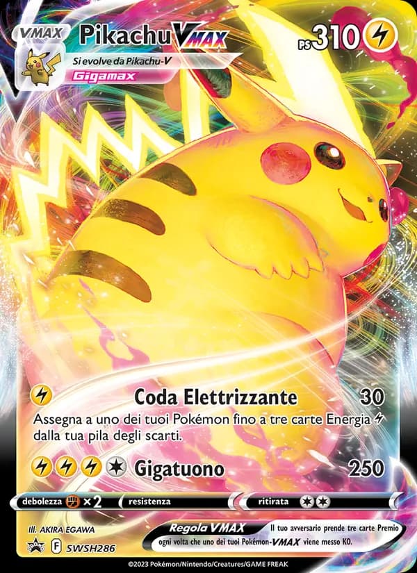 Pikachu VMAX card in Italian