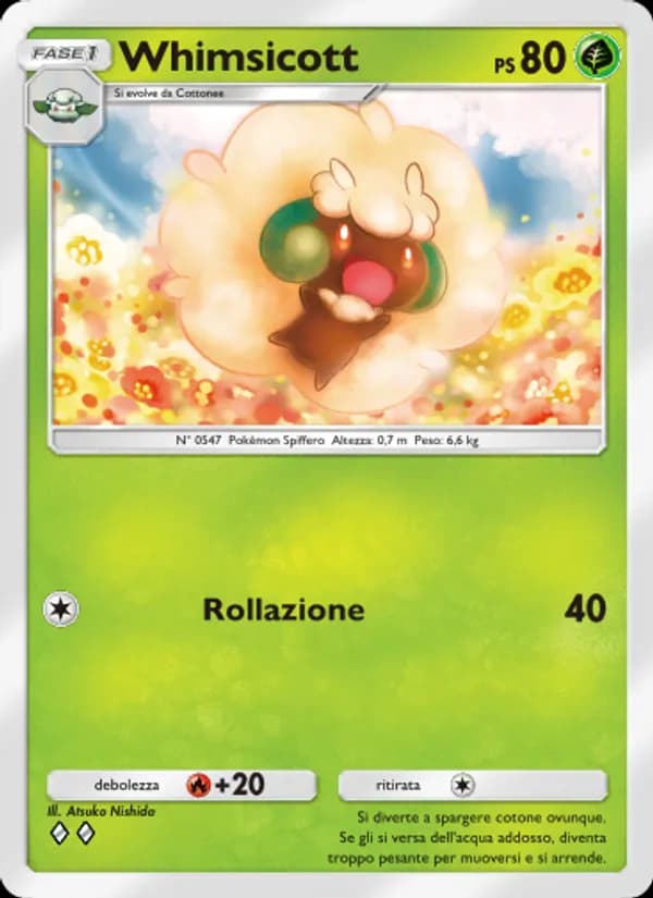 Whimsicott card in Italian
