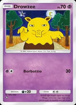 Drowzee card in Italian