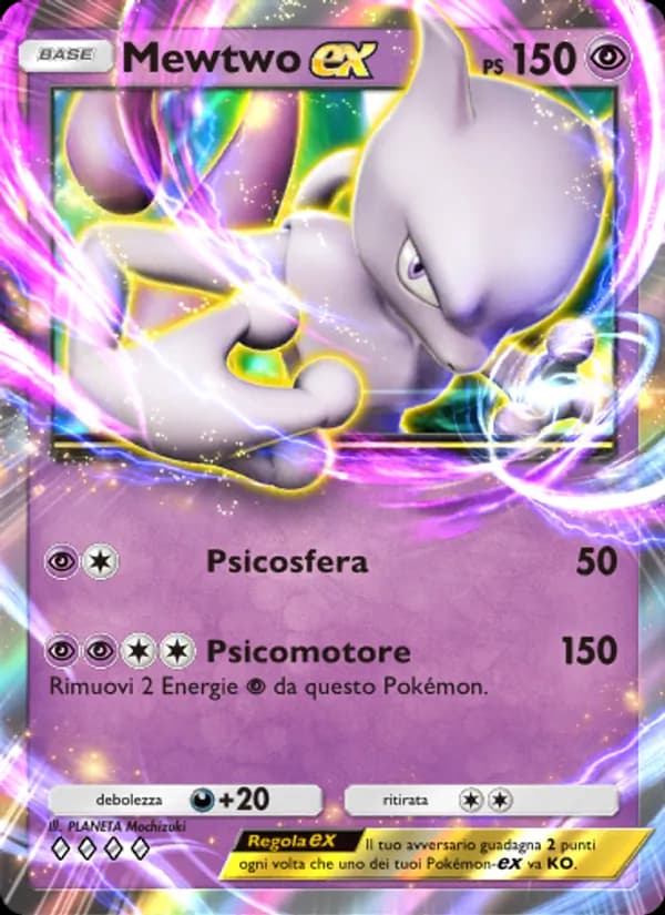 Mewtwo-ex card in Italian