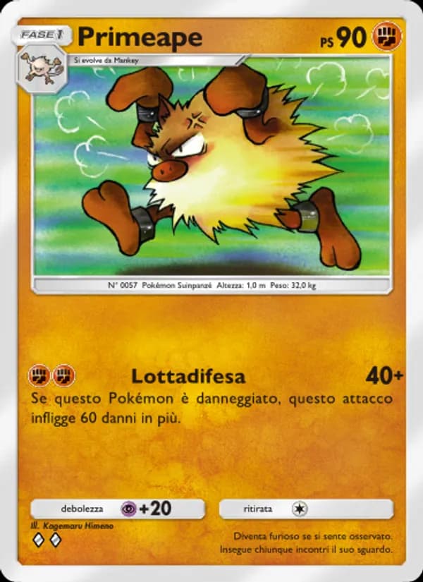 Primeape card in Italian