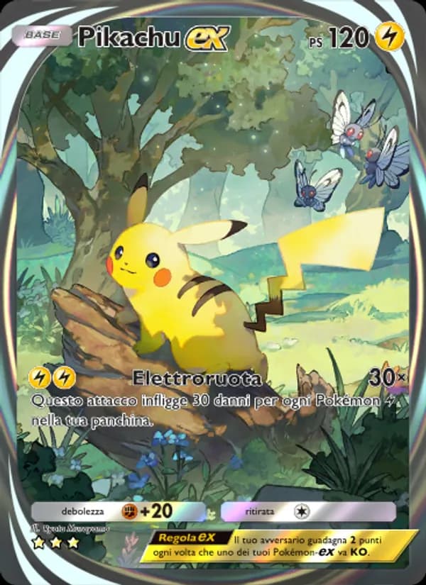 Pikachu-ex card in Italian