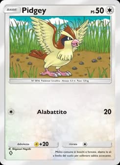 Pidgey card in Italian
