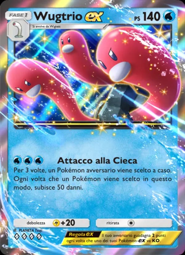Wugtrio-ex card in Italian