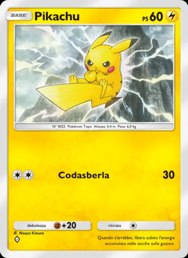 Pikachu card in Italian