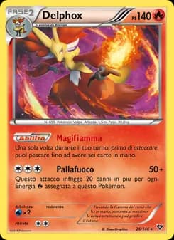 Delphox card in Italian