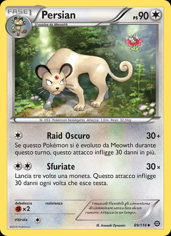 Persian card in Italian