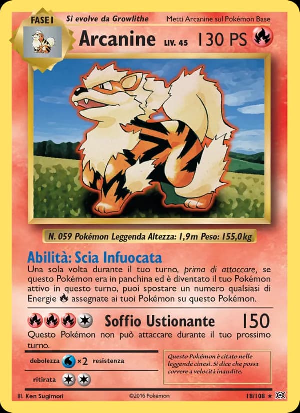Arcanine card in Italian