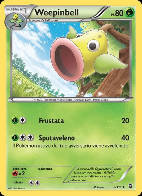 Weepinbell card in Italian