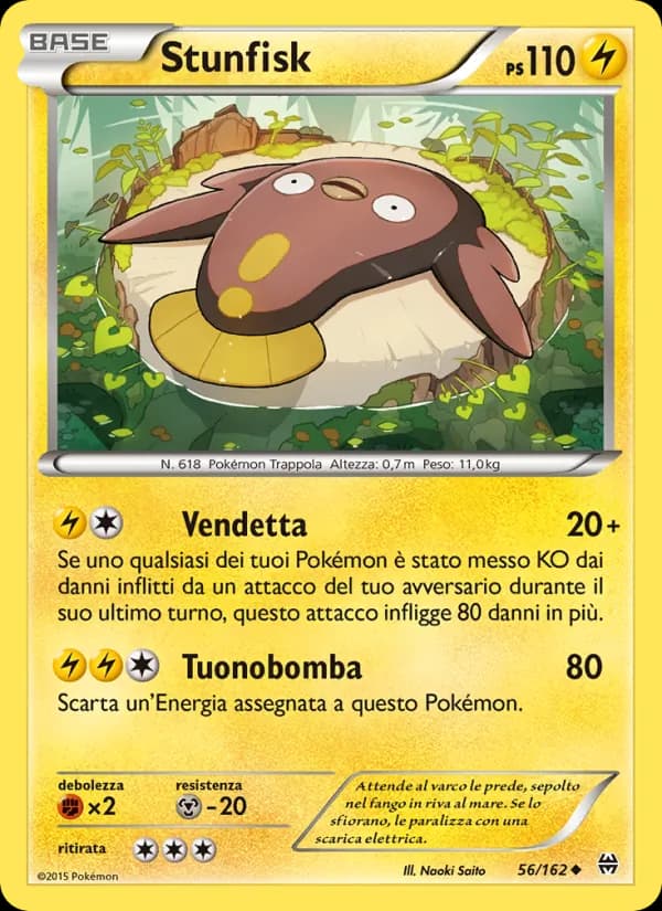 Stunfisk card in Italian