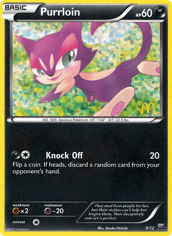 Purrloin card in English