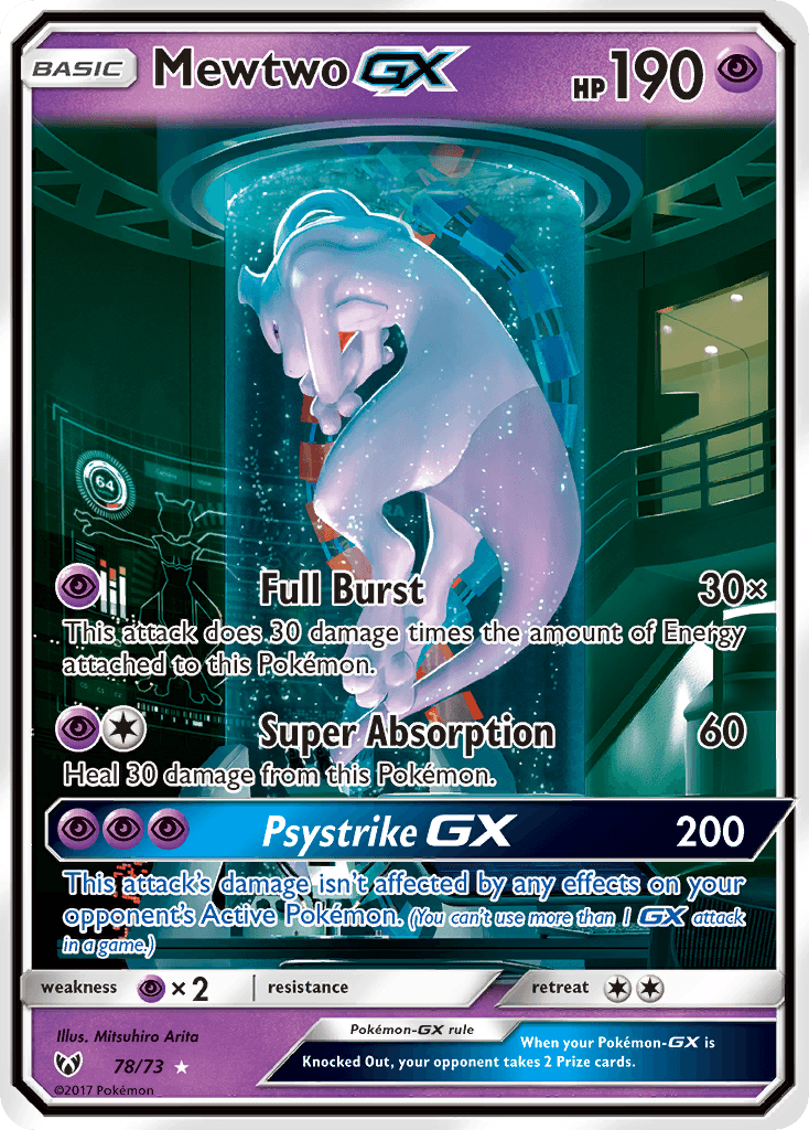 Mewtwo GX card in English