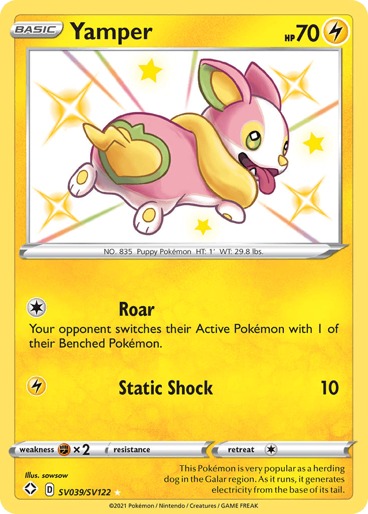 Yamper card in English